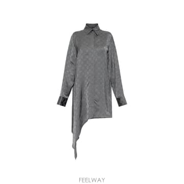 Off White 26 FW ����ȭ��Ʈ monogram jacquard asymmetric dress 2FU00339T TP426 FW ����ȭ��Ʈ monogram jacquard asymmetric dress 2F