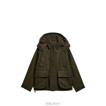 26 FW 바버 X Norbit check pattern wool jacket MWO0320GN55 TP45