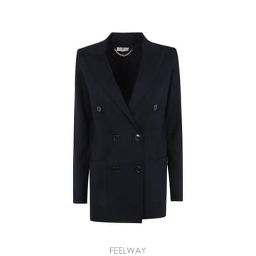 26 FW Elisabetta Franchi 더블 브레스티드 니트 블레이저 MK26S66E2 TP459195