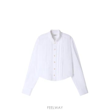 26 FW 산드로 러플 칼라 핀턱 디테일 셔츠 SFPCM01723 TP456557247