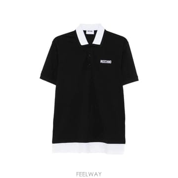 26 FW 모스키노 로고 프린트 레이어드 이펙트 폴로 셔츠 262ZZZ1610 TP459301445