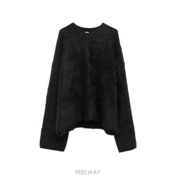 26 FW 토템 박시 알파카 니트 블랙 스웨터 211574757 TP458554464