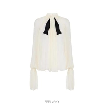 26 FW Elisabetta Franchi 크레폰 패브릭 블라우스 CA21167E2 TP457988203
