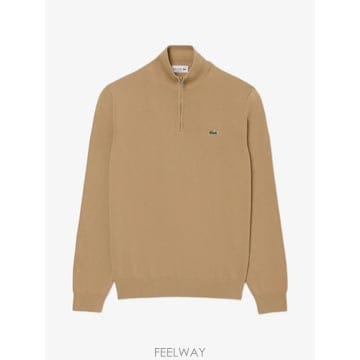 26 FW 라코스테 high neck cotton sweater with zipper AH1980 TP459
