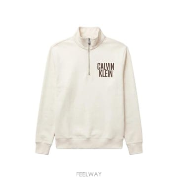 26 FW 캘빈클라인 logo embroidered quarter zip sweatshirt LV04RH25