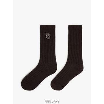 26 FW 산드로 라인스톤 장식 골지 양말 SFABO01278 TP457744326