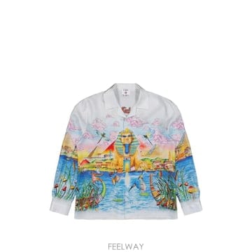 26 FW 카사블랑카 이집트 애즈 잇 워즈 쿠반 칼라 셔츠 MPF26SH00602 TP455348360