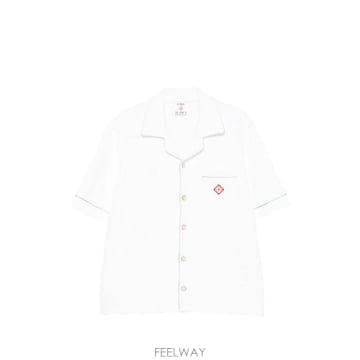 26 FW 카사블랑카 로고 자수 텍스처 피니시 셔츠 MPF26SH08503 TP455348197