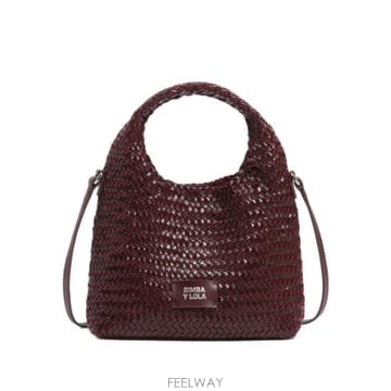 | Other Brand | 26 FW BIMBA Y LOLA  small burgundy plaited leather paper bag26 FW BIMBA Y LOLA  small burgundy plaited leather pap