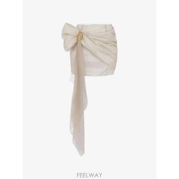 26 FW Elisabetta Franchi 마이크로 폴카 도트 프린트 크레폰 미니 스커트 GO25267E2