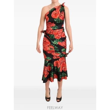 Dolce&Gabbana 26 FW ��ü�ذ��ٳ� �÷η� ����Ʈ ����� �̵� �巹�� F6I2LT TP45833262126 FW ��ü�ذ��ٳ� �÷η� ����Ʈ ����� �̵� �巹�� F6