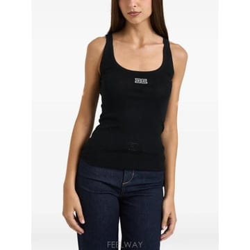 Elisabetta Franchi 26 FW Elisabetta Franchi logo plaque ribbed tank top TK03B1126 FW Elisabetta Franchi logo plaque ribbed tank top T