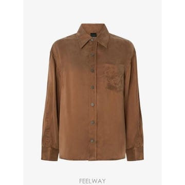 26 FW PINKO 로고 자수 버튼 업 셔츠 107169A3F8 TP456475987