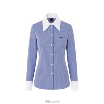 26 FW PINKO 스트라이프 로고 자수 셔츠 107225A3H2 TP456475844