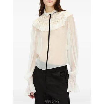 26 FW 앤드뮐미스터 러플 레이스 트리밍 블라우스 B0014416FA732 TP458391233
