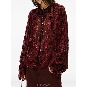 26 FW 앤드뮐미스터 데보레 벨벳 로즈 블라우스 B0014275FA749 TP458391228