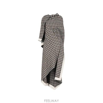 Loewe 26 FW �ο��� gingham check asymmetric dress S359Y09XM2 TP45839026 FW �ο��� gingham check asymmetric dress S359Y09XM2