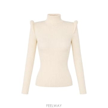 26 FW Elisabetta Franchi knit turtleneck top with 3D details