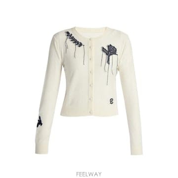 ERDEM 26 FW ������ flower embroidered cardigan PF26KT5730209009 TP45426 FW ������ flower embroidered cardigan PF26KT5730209