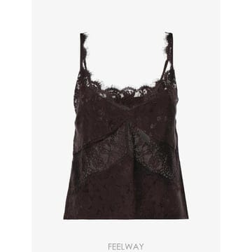 26 FW PINKO 레이스 트리밍 자카드 탑 107319A3FC TP457686222