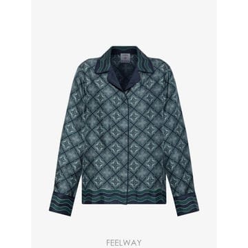 26 FW 카사블랑카 모노그램 프린트 실크 셔츠 WAW26SH328 TP459349987