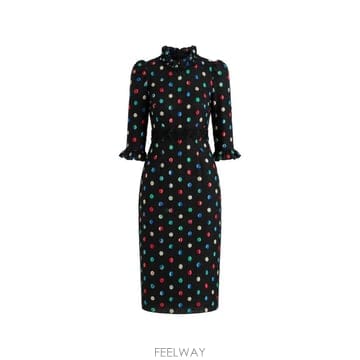 Dolce&Gabbana 26 FW ��ü�ذ��ٳ� ��ī ��Ʈ �̵� �巹�� DR28977 TP45838104126 FW ��ü�ذ��ٳ� ��ī ��Ʈ �̵� �巹�� DR28977 TP458