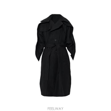 Issey Miyake 26 FW Issey Miyake belted layered lapels coat IM68FA0520 TP426 FW Issey Miyake belted layered lapels coat IM68FA05