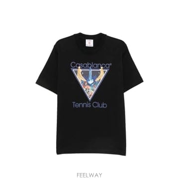 26 FW 카사블랑카 몽드 페르두 테니스 클럽 아이콘 그래픽 프린트 티셔츠 MAW26JTS00107 TP45