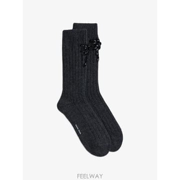 26 FW 시몬 로샤 청키 니트 장식 양말 SOCK76B TP458744384