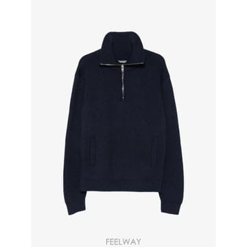 발렌시아가 리브드 니트 쿼터 집 스웨터