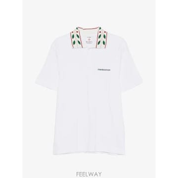 26 FW 카사블랑카 화이트 로렐 피케 반소매 폴로 셔츠 MPF26JTP49901 TP458843730
