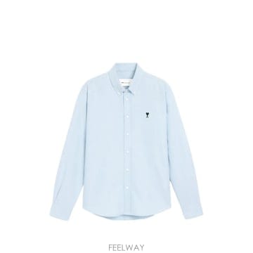26 FW 아미 아미 드 쾨흐 블루 코튼 셔츠 H26USH878CO0031 TP455391364