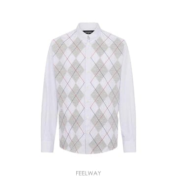 26 FW 디스퀘어드2 아가일 드롭 숄더 셔츠 S74DM1049D35520 TP455384684