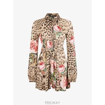 Roberto Cavalli 26 FW �κ����� ī�߸� �����ĵ� �÷η� ����Ʈ �̴� �巹�� XQT108JRT24 TP45941134126 FW �κ����� ī�߸� �����ĵ� �÷η� ����Ʈ �̴� �巹