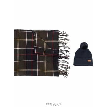 26 FW 바버 도버 앤 하일스 타탄 패턴 스카프 앤 비니 모자 세트 LGS0054TN11 TP4584370