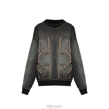 26 FW 오프화이트 애로우 패치 프린지 스웨터 44MBA054S26D001009 TP454618582