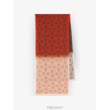 26 FW 로에베 로고 프린트 프린지 스카프 FSA2S1SW03 TP458436946