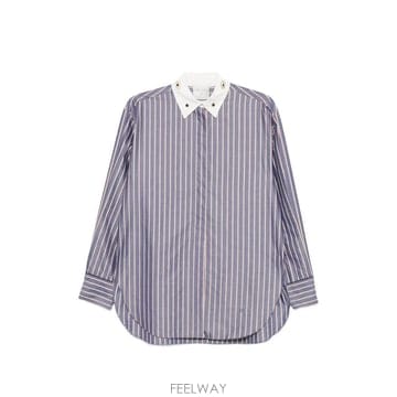 26 FW Forte Forte 스트라이프 크리스털 장식 셔츠 15109BISMYSHIRT TP4578027