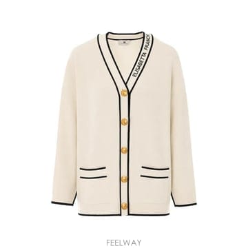 Elisabetta Franchi 26 FW Elisabetta Franchi logo knit button up cardigan MK13S626 FW Elisabetta Franchi logo knit button up cardigan 