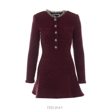 Self Portrait FW26[������Ʈ����Ʈ] �巹�� 152S BURGUNDY [B0]FW26[������Ʈ����Ʈ] �巹�� 152S BURGUNDY [B0]