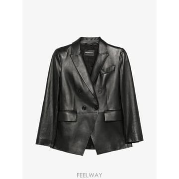 Armani 26 FW �Ƹ����� double breasted leather jacket EW005334AF28769 TP26 FW �Ƹ����� double breasted leather jacket EW005334
