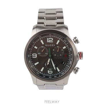 구찌 G 타임리스 XL 크로노그래프 남성 쿼츠 시계 44mm YA126238