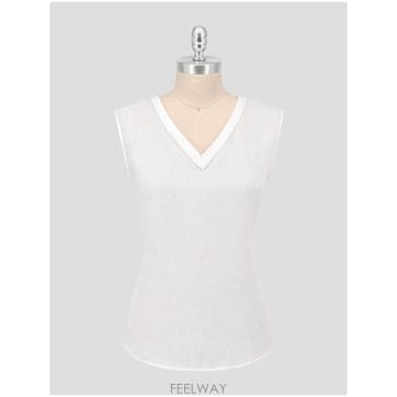 인더샵 Kiton Kiton White Linen Tank Top Women