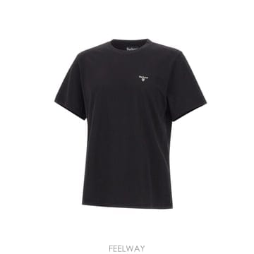 인더샵 Barbour 바버 블랙 반팔 티셔츠