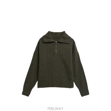 Barbour ���Ϲ�� �ٹ� Lavensdale quarter zip flecked sweater���Ϲ�� �ٹ� Lavensdale quarter zip flecked sweater