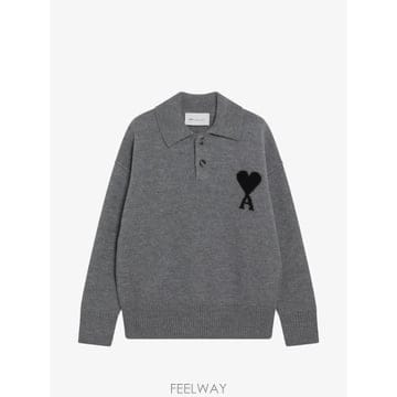 Ami ���Ϲ�� �ƹ� Ami de Coeur wool polo shirt���Ϲ�� �ƹ� Ami de Coeur wool polo shirt
