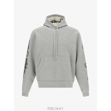 당일배송 발렌시아가 커시브 자수 코튼 후디