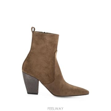Brunello Cucinelli ���Ϲ�� ���ڷ� ��ġ�ڸ� jewelled heel suede ankle boots���Ϲ�� ���ڷ� ��ġ�ڸ� jewelled heel suede ankle b