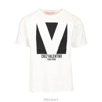 25SS 발렌티노 화이트 코튼 t 셔츠 6V3MG16PAQ9A03 TP570572863