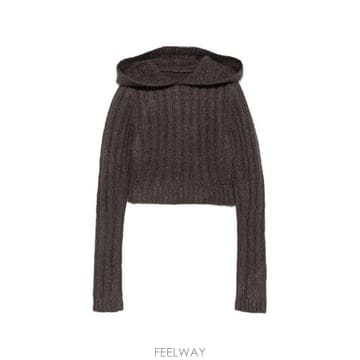 Rick Owens �׶�����Ÿ �ؿ� �� ������ ���� CASHMERE CROPPED HOODIE RO02F5695RIBWSE78�׶�����Ÿ �ؿ� �� ������ ���� CASHMERE CROPPED HOODIE
